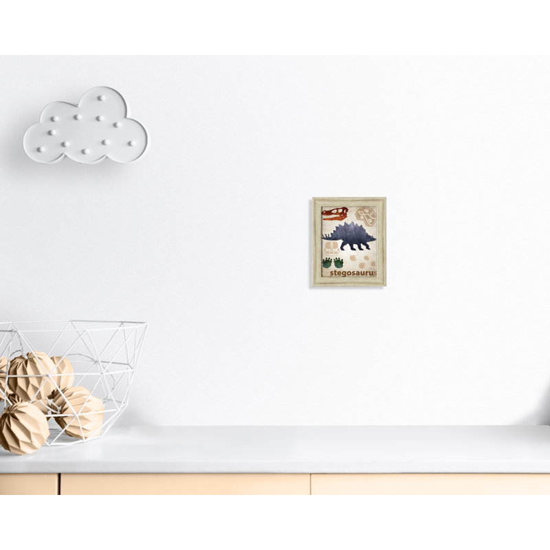 Décalcomanie murale Dinosaures-02 ', H 12 po x l 10 po x P 0,625 po, Cadre plat beige