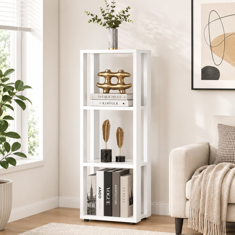 39" White 4 Tier Bookcase