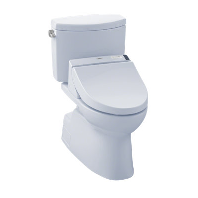 TOTO® WASHLET+® Vespin® II Two-Piece Elongated 1.28 GPF Toilet and WASHLET® C200 Bidet Seat, Cotton White