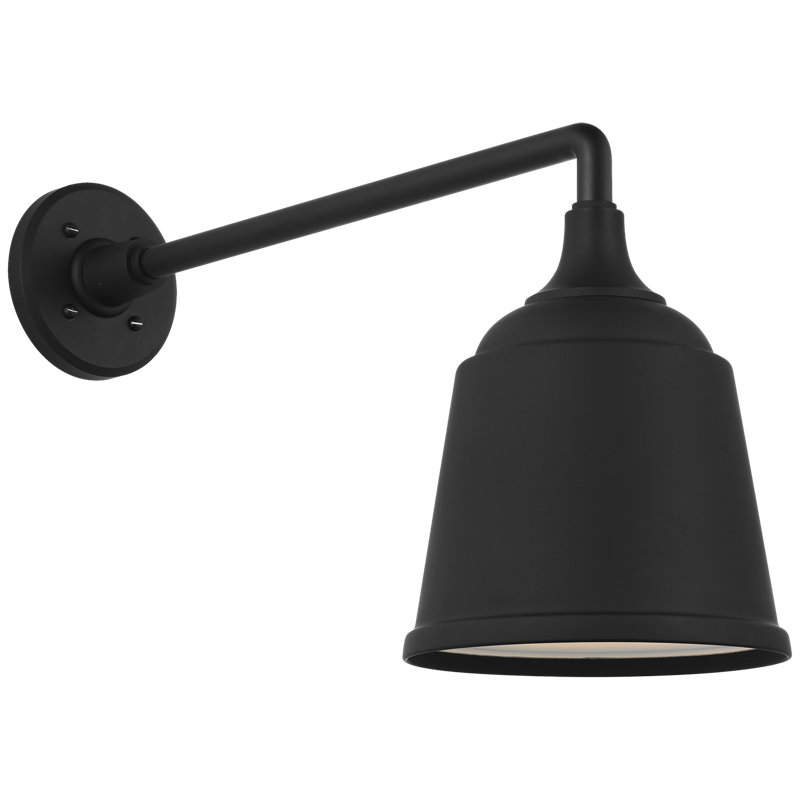 Thomas O'Brien, "Academy 17.5" Mack Barn Light in Matte Black with 16" Rockhouse Shade, 13.25" H x 8" W x 21.25" D, Black