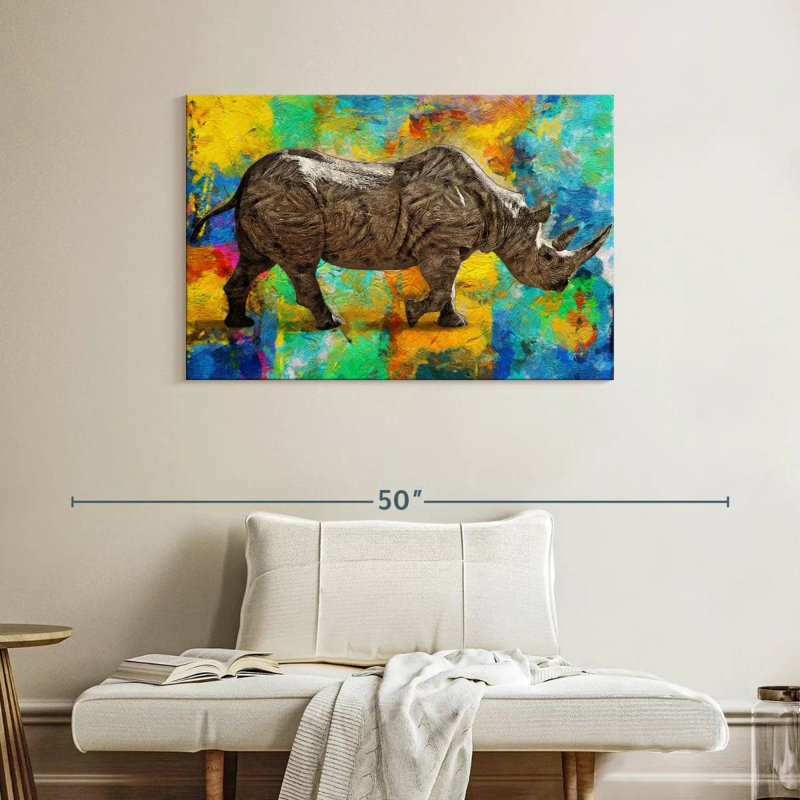 Fantaisie rhinocéros, H 26 po x l 39 po