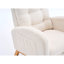 Chaise berçante en peluche avec repose-pieds, chaise berçante à haut dossier et fauteuil en bois d'hévéa-260466809