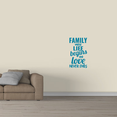 Décalcomanie murale family where life begins