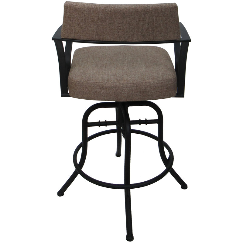 Tabouret de bar pivotant 30 po Adina, Mélange de polyester beige Basin / cadre gris