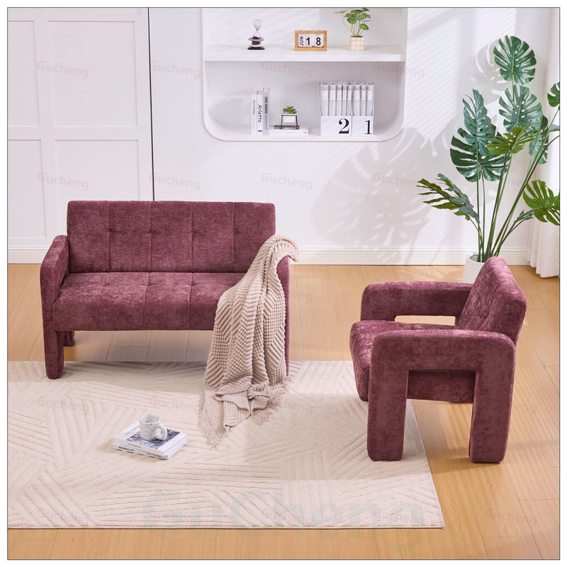 Canapé-lit compact avec accoudoirs doubles Nordic, Wine Red