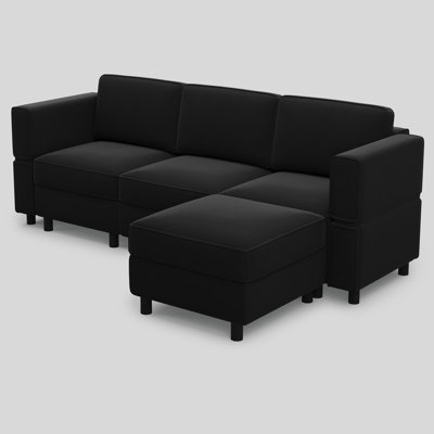 L-Shapedr Sectional Sofa With Moveable Ottoman