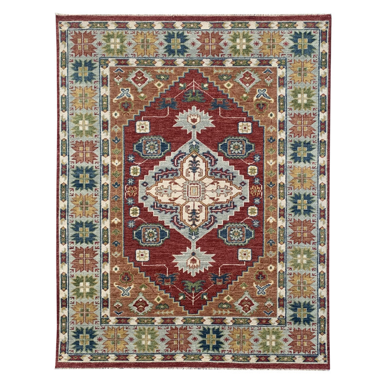 Tapis rouge en laine noué à la main Sophie Chic