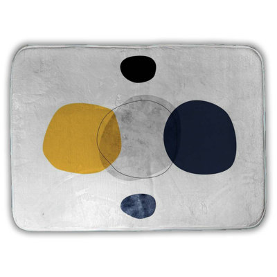 Spheres Bath Mat with Non-Slip Backing - Quick Dry Memory Foam Bathroom Rug - Absorbent - Modern Plush Spa-Style - Machine Washable