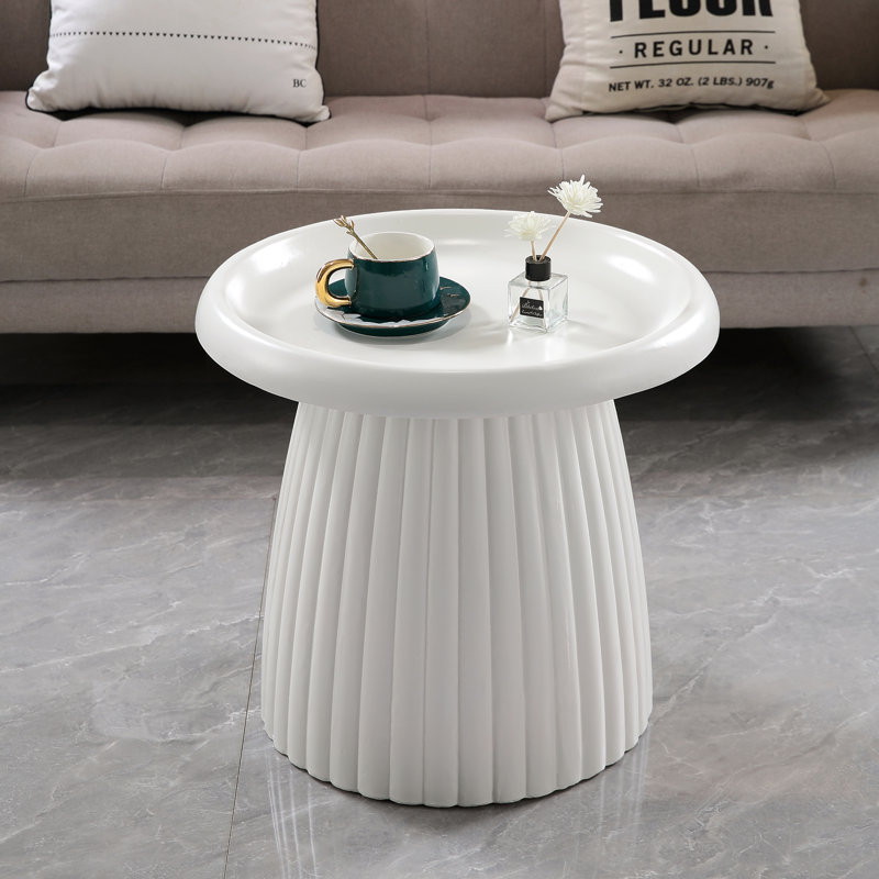 Tables de bout compactes, décor moderne cannelé en oxyde de magnésium pour le patio