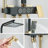 Black&Gold Shower Faucet Set 8in Rainfall Shower Head Exposed Shower System Kit