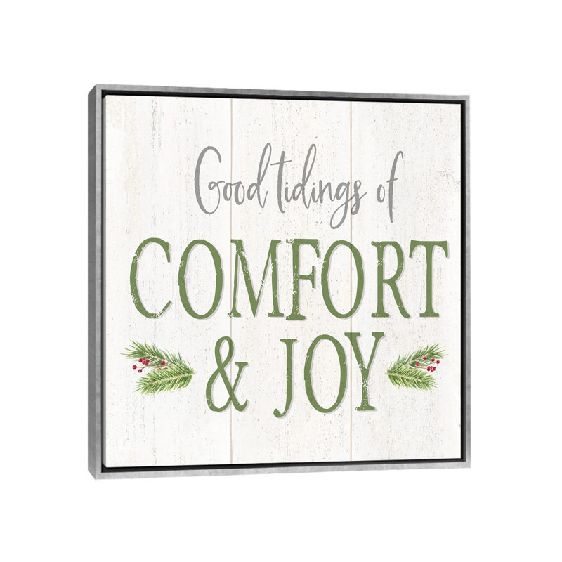 «Peaceful Christmas Square Comfort & Joy» par Tara Reed - impression d'art textuel, Aucun mat, H 37 po x l 37 po x P 1,5 po