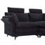 Canapé modulaire en velours côtelé de luxe 85,8 po avec appuie-têtes amovibles, pour appartement, velours côtelé noir modulaire haut, petits espaces idéaux
