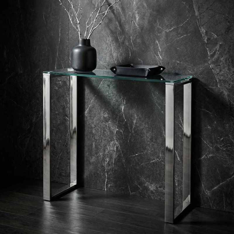 Glendarious 28'' Glass Top Console Table