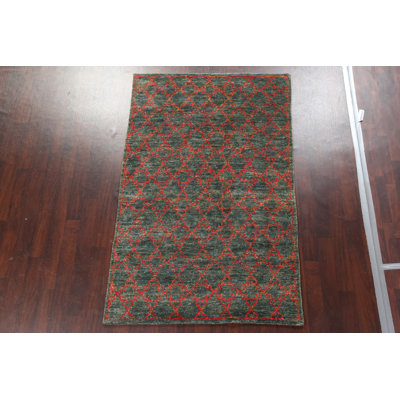 Trellis One-of-a-Kind 5'2" X 8'0" Jute / Sisal Area Rug in Green