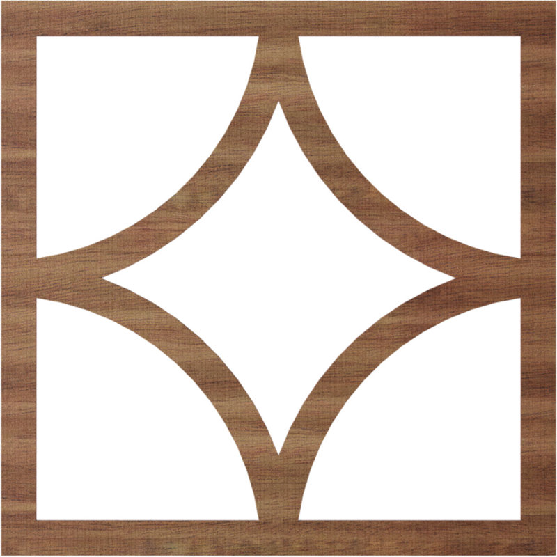 Médaillon de plafond ajouré en bois Statesman, Noyer, H 34 po x l 34 po x P 0,38 po