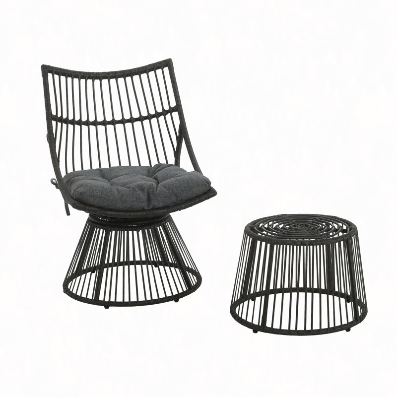 Chaise et table d'appoint, Gris, 1, Gris foncé