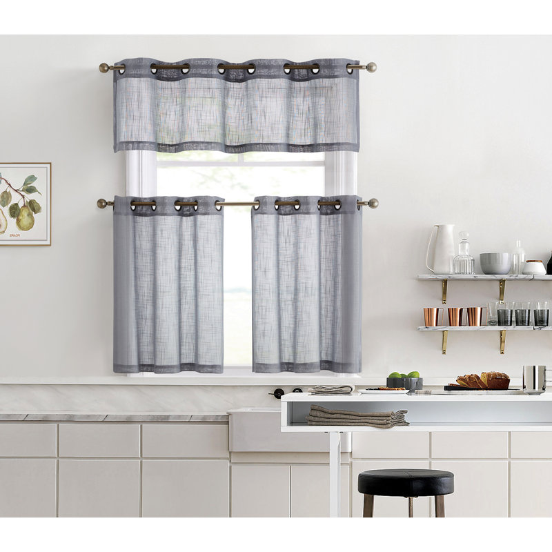 Aleksander Tailored Window Valance, Gray