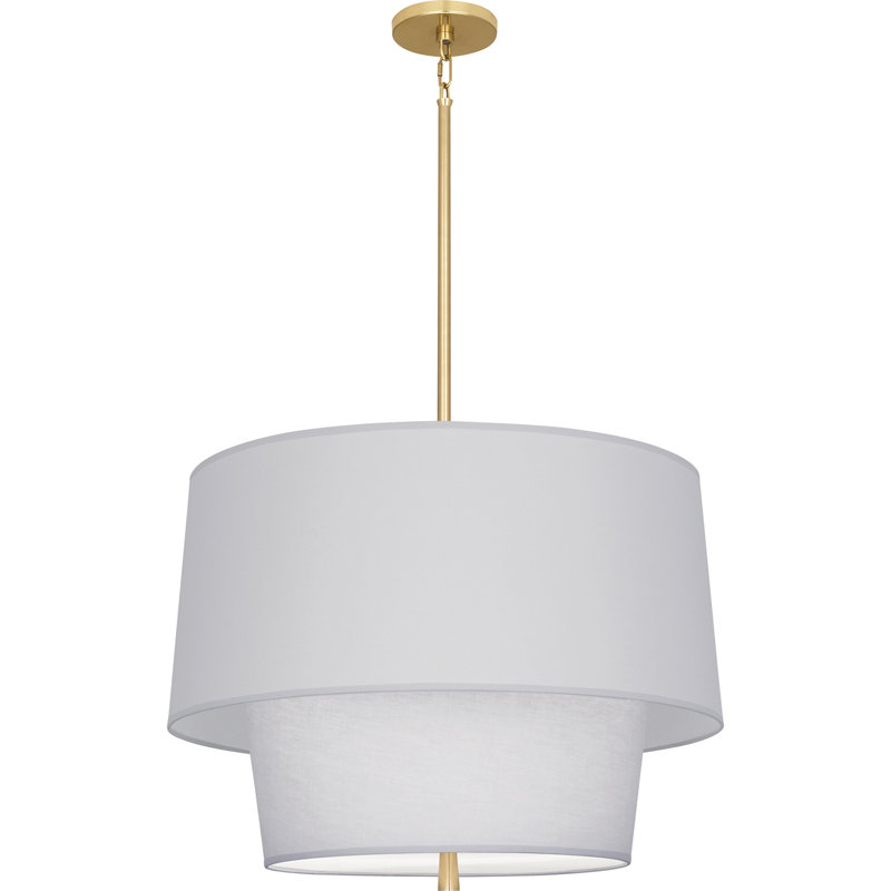 Decker 3 - Light Pendant, Modern Brass, Pearl Gray