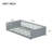 Twin Size Floor Platform Bed With Built-In Book Rack,Grey