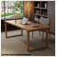 Solid Wood Office Desk with Long Natural Wood Table-110825889