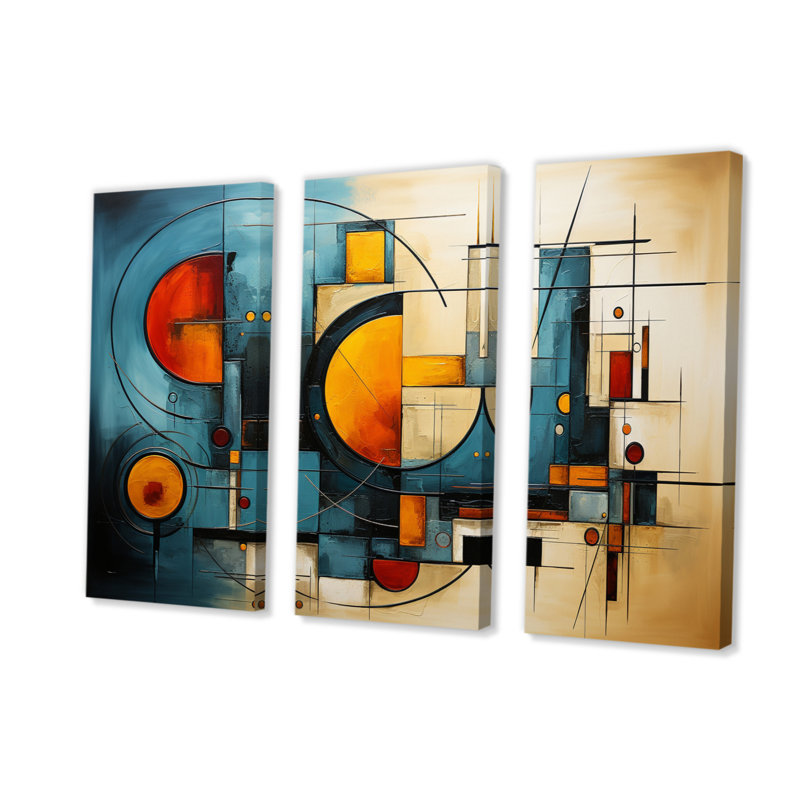 Electric Array III - Abstract Collages, ensemble d'art sur toile, H 28 po x l 36 po x P 1 po