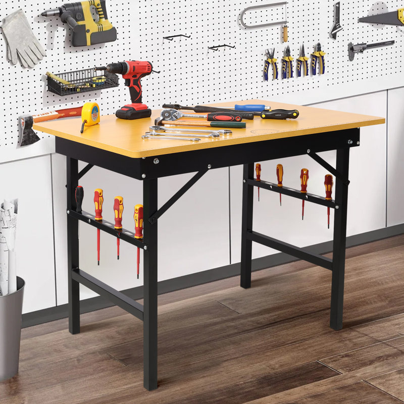 Table de travail portable pliante - Ruban à mesurer, détecteur d'angle et poignée