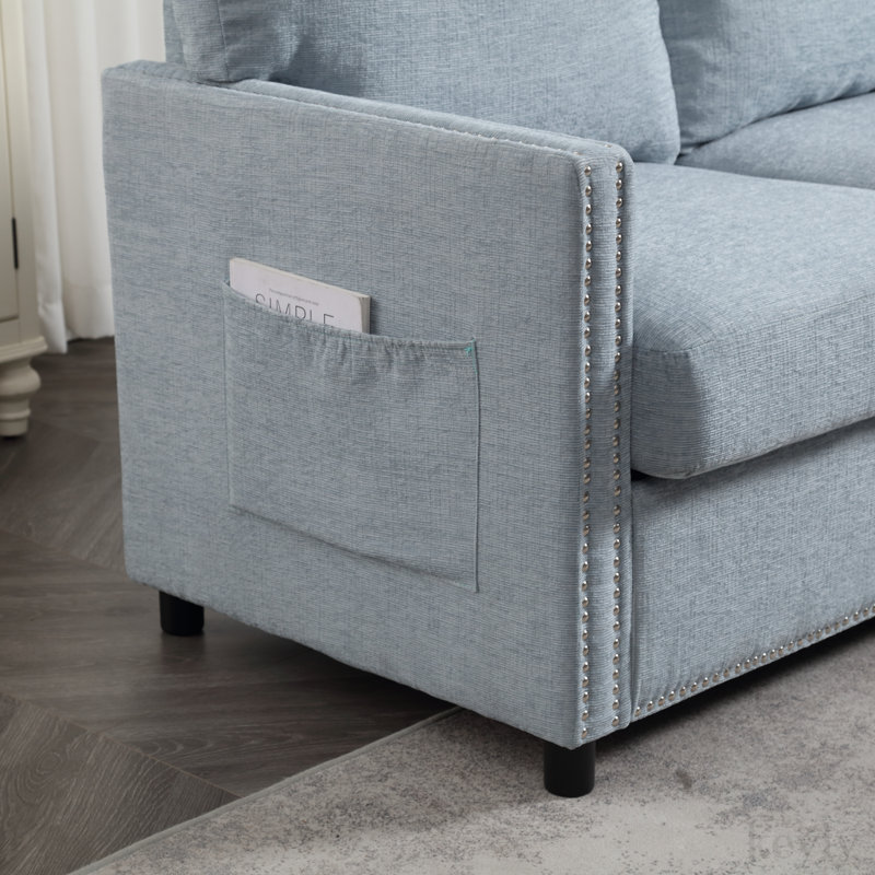 Demandrea Upholstered 52.36'' Loveseat, Mint Green Chenille