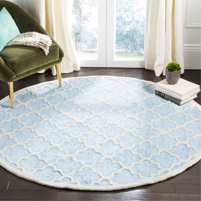 Precious Hand Tufted Performance Geometric Rug, Round 6'