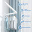 37.1cm Wall Mounted Clothes Rack