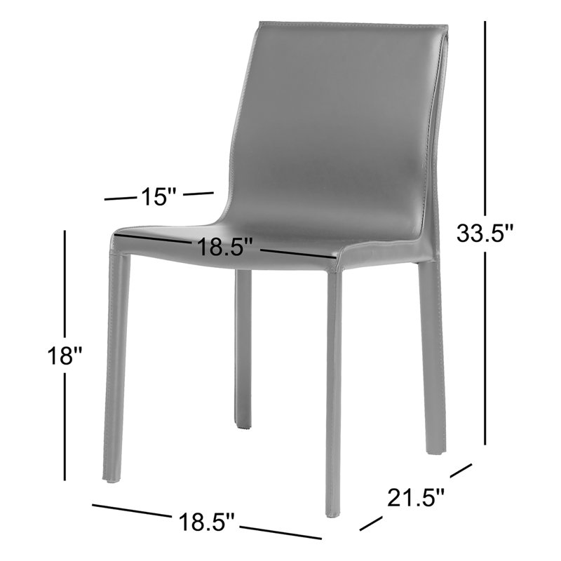 Chaise rembourrée en cuir Kupang, Noir