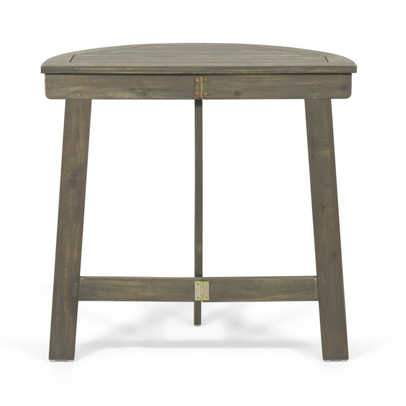 Outdoor Half-Round Folding Acacia Wood Bistro Table （Only Include Table)