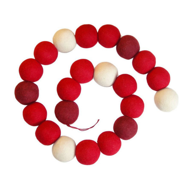 Enorme guirlande de Noël - très grandes boules marron, rouges et crème - 6 pi