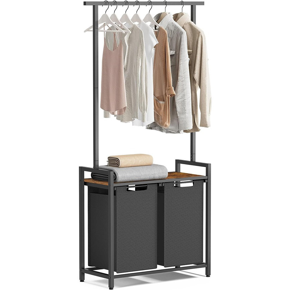 Laundry sorter with online clothes rack