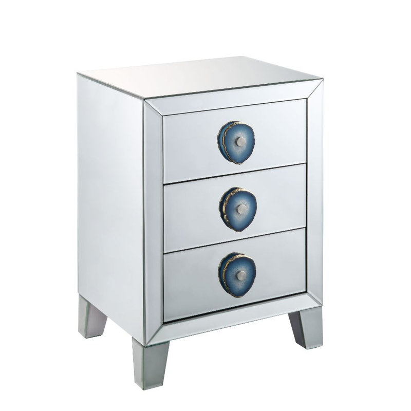 Lopes 3-Drawer Nightstand in Mirrored