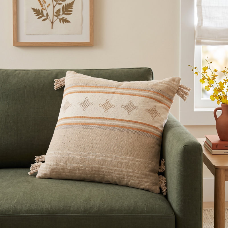 Fogel Cotton Blend / Polyester/Polyester Blend Throw Square Pillow, Pillow Cover Only - No Insert