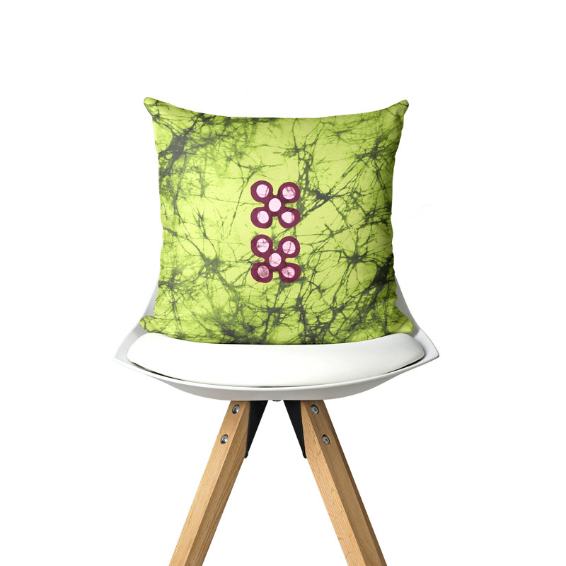 Housse de coussin d'intérieur Rafale vert Tribal Batik, 20 po X 20 po