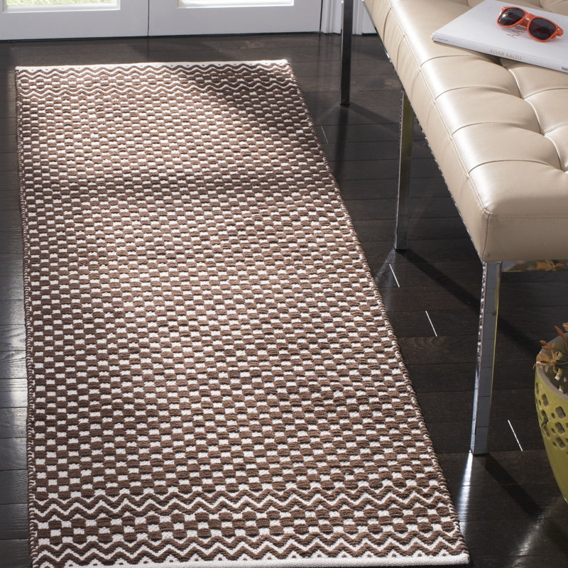 Tapis en coton à tissage plat Katz, Tapis de couloir 2 pi 3 po x 7 pi