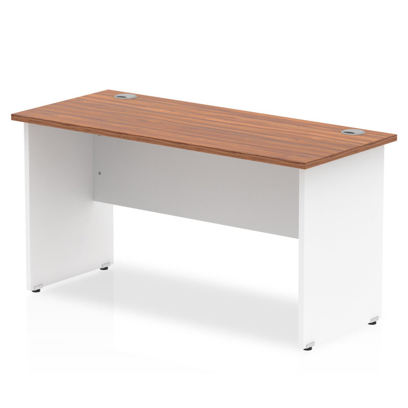 Impulse Computer Desk, White, Walnut, 73cm H x 140cm W x 60cm D