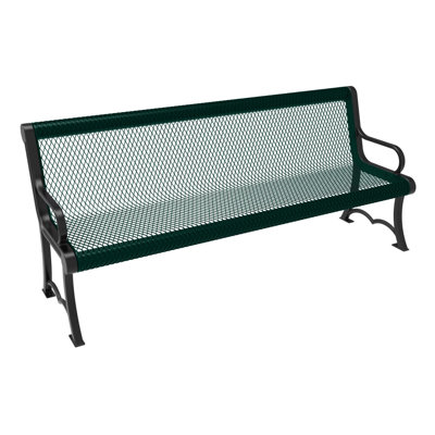 Banc extensible, vert foncé texturé, 1,83 m, avec dossier, portable