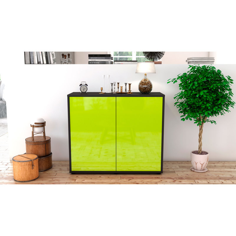 Quintara 92cm Sideboard, Anthracite/High-gloss green