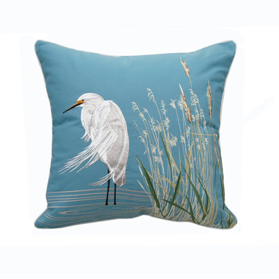Embroidered Outdoor Throw Pillow