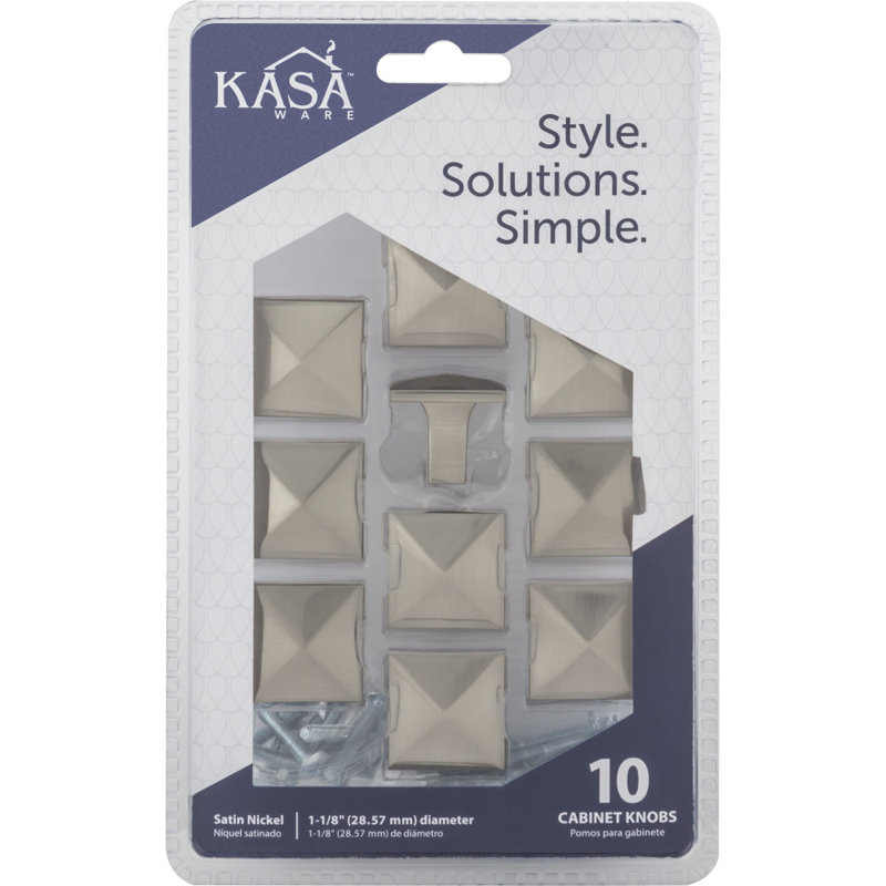 Square Knob Multipack, Satin Nickel