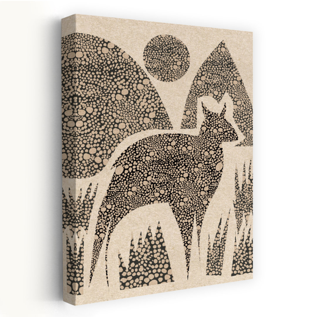 Wild Deer Mountain Scene Minimalist Peaceful Rustic Deer Forest Landscape Wall Art Print
