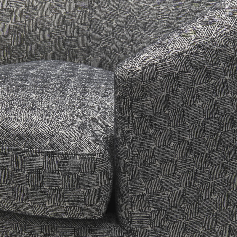 Modern Accent Chair, Black Chenille