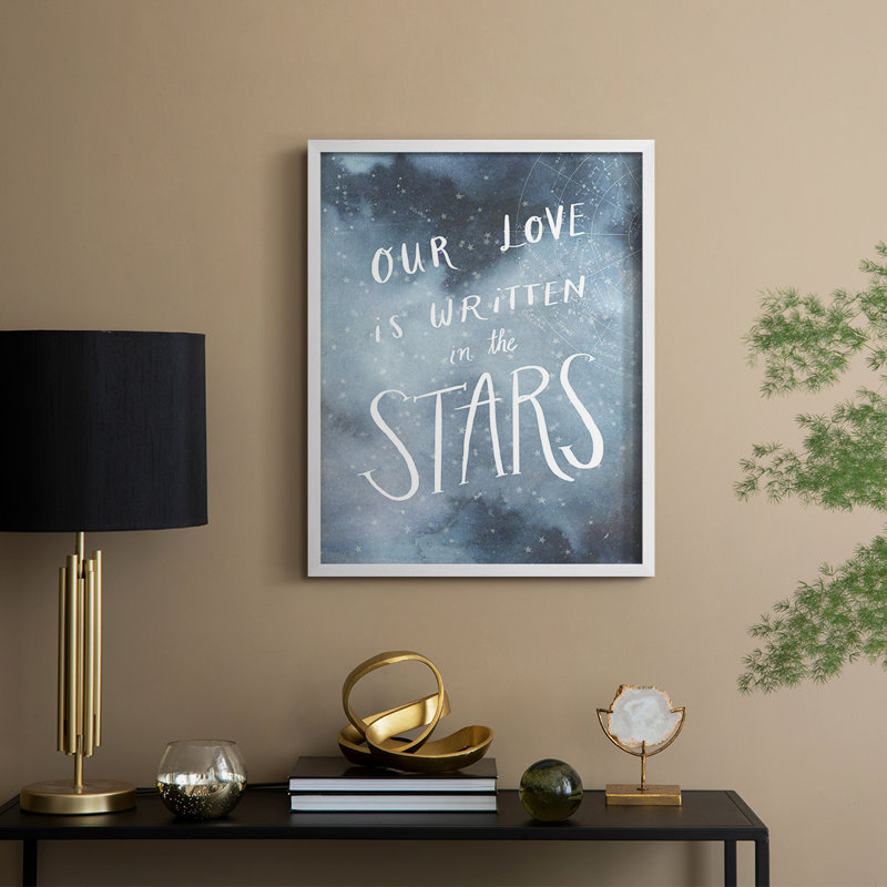 «Celestial Love IV», reproduction encadrée - bois massif, H 30 po x l 24 po, Blanc