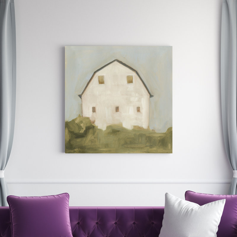 «Serene Barn III» par Emma Scarvey, peinture sur toile tendue, H 36 po x l 36 po