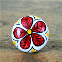 Hand Painted 1 1/2" Diameter Mushroom Knob