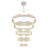 D47''x H118'' Silver 5 Ring Chandelier Large Crystal Chandelier Dimmable 2700k-6000k