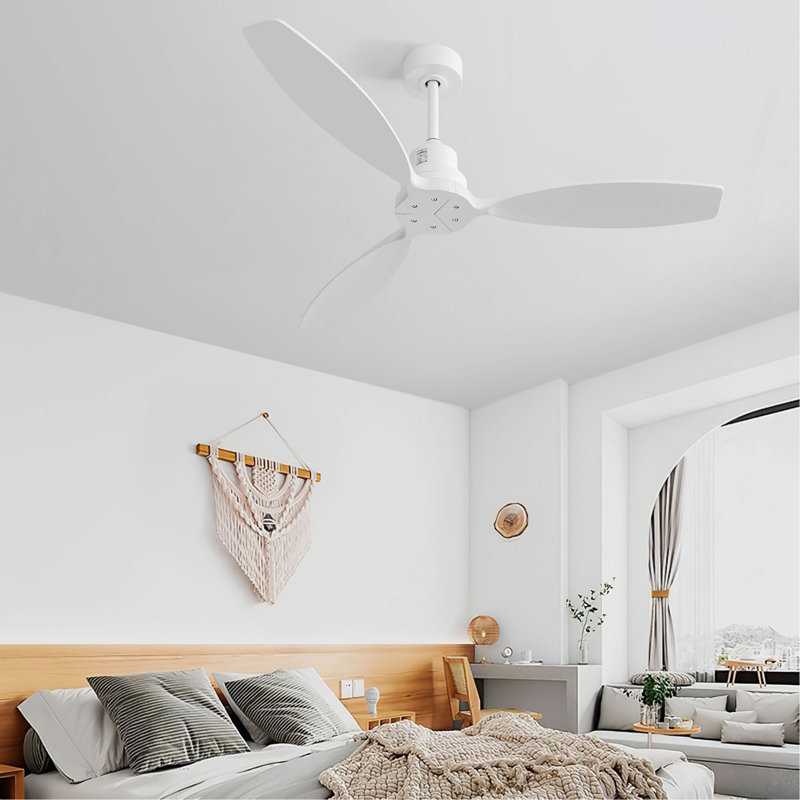 Ventilateur de plafond à profil bas de 52 pouces avec télécommande à 6 vitesses pour salon de patio