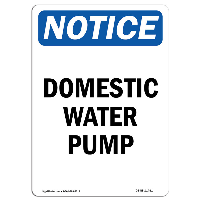 Enseigne de pompe à eau domestique
